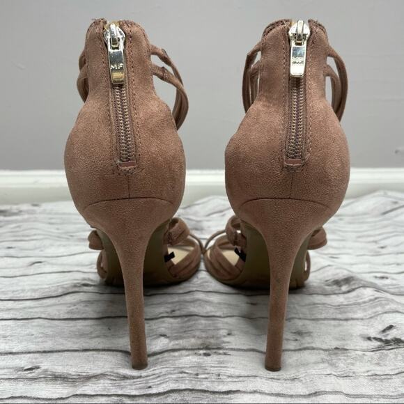 MARC FISHER High Heels Womens Size 8.5 Pink Strappy Suede Date Event Formal - Picture 6 of 11